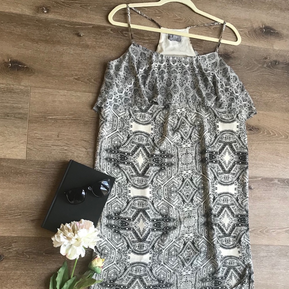 Vanessa Virginia maxi dress, black and cream print